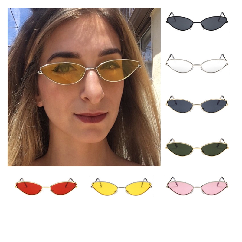 Kính Mát Mắt Mèo Gọng Kim Loại Phong Cách Hàn Quốc