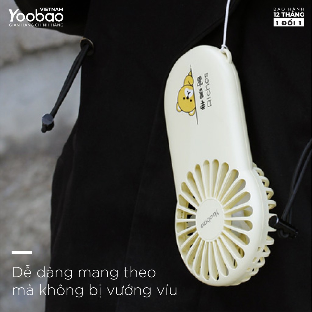 Quạt sạc mini cầm tay YOOBAO LT-S3152 - Kèm giá đỡ để bàn - 3 Chế độ gió - Hàng chính hãng - Bảo hành 12 tháng 1 đổi 1 | BigBuy360 - bigbuy360.vn