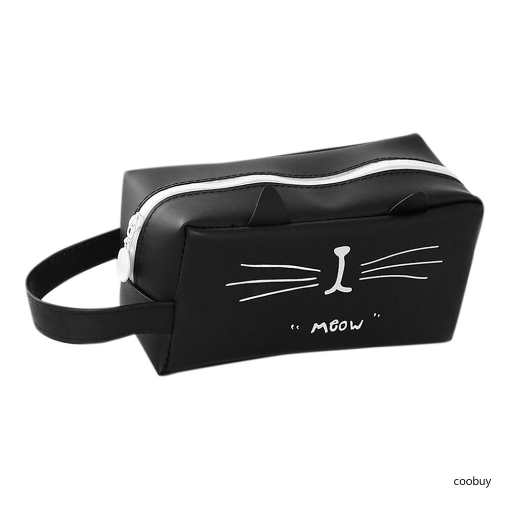 Hộp bút silicon cỡ lớn đựng vừa máy tính hình mèo dễ thương