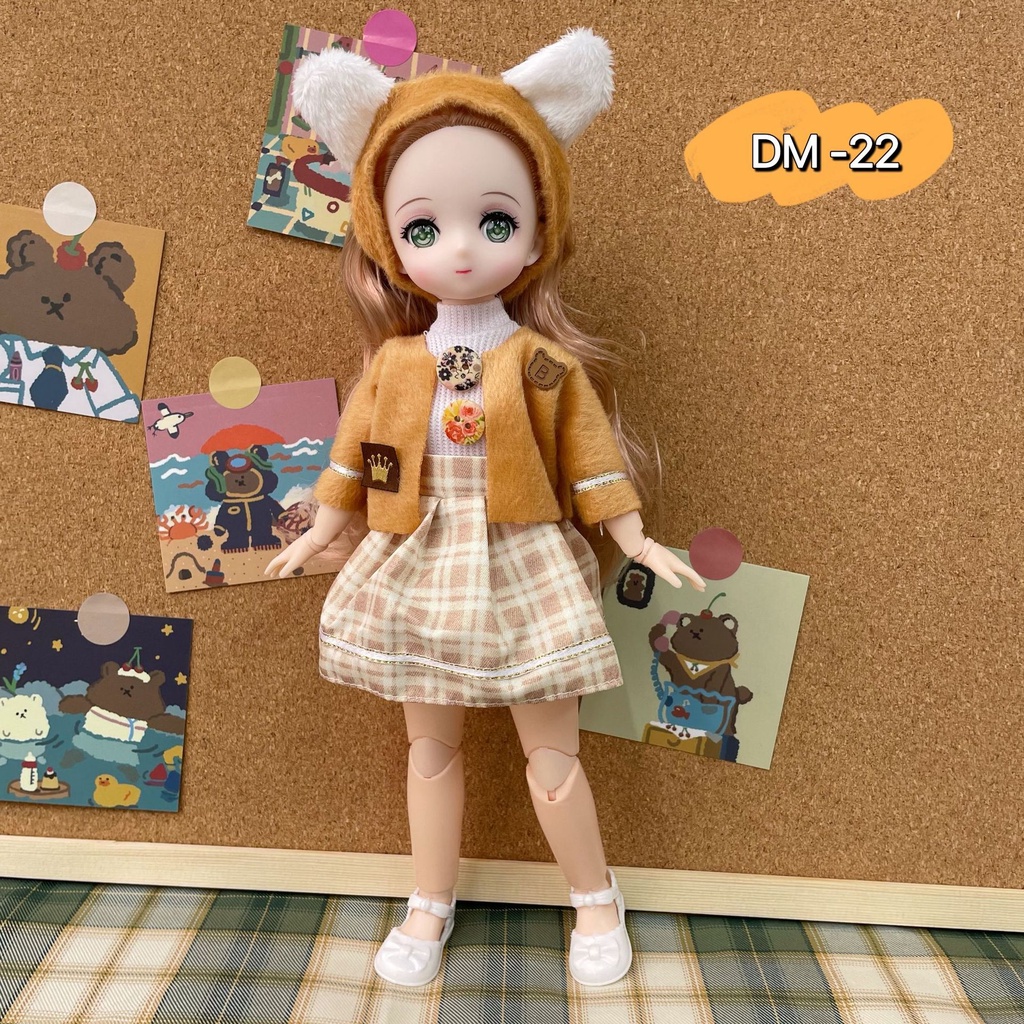 Đồ Chơi Búp Bê Barbie Mặt Truyện Tranh 30cm 1/6 BJD Làm Quà Tặng Cho Bé