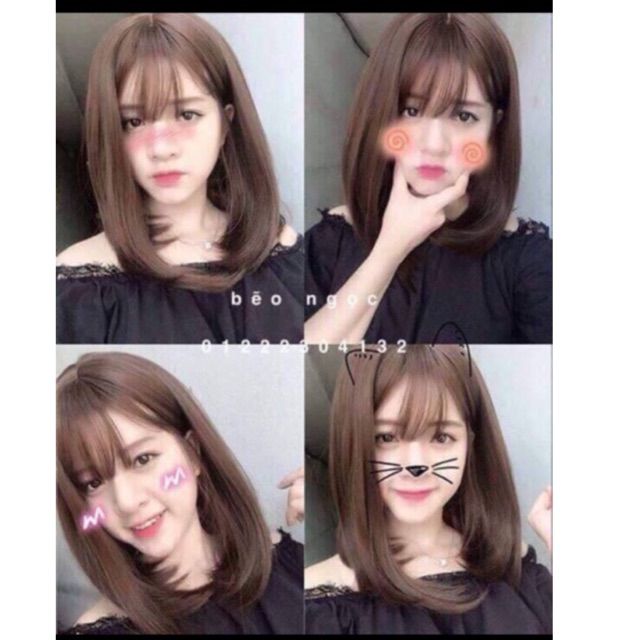 Tóc giả nữ đẹp ❤️❤️ FREESHIP ❤️ ❤️nguyên đầu cúp 35cm h6104