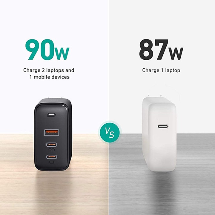 Củ sạc nhanh Aukey Omnia 90W GaN PD 3 cổng