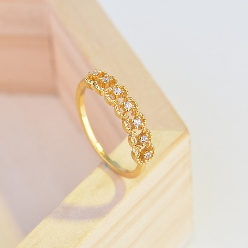 Nhẫn Mạ Vàng 18k Đính Kim Cương Nhân Tạo Cho Nữ