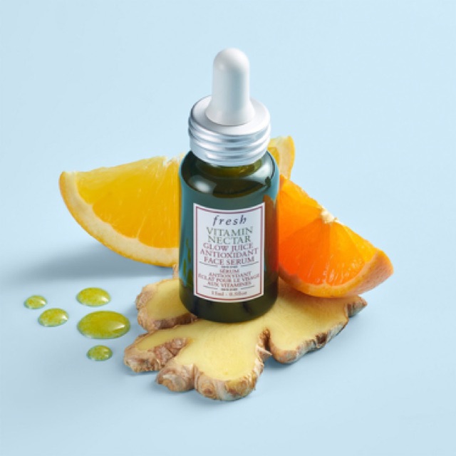 Mini 15ml 🥗TINH CHẤT SÁNG DA, CHỐNG LÃO HOÁ FRESH VITAMIN NECTAR GLOW JUICE ANTIOXIDANT FACE SERUM chứa vitamin C tươi