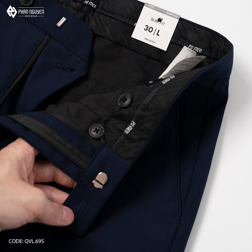 Quần âu công sở nam Phan Nguyễn chất liệu thoáng mát, form slim fit ôm vừa thoải mái, tôn dáng lịch lãm QVL.695