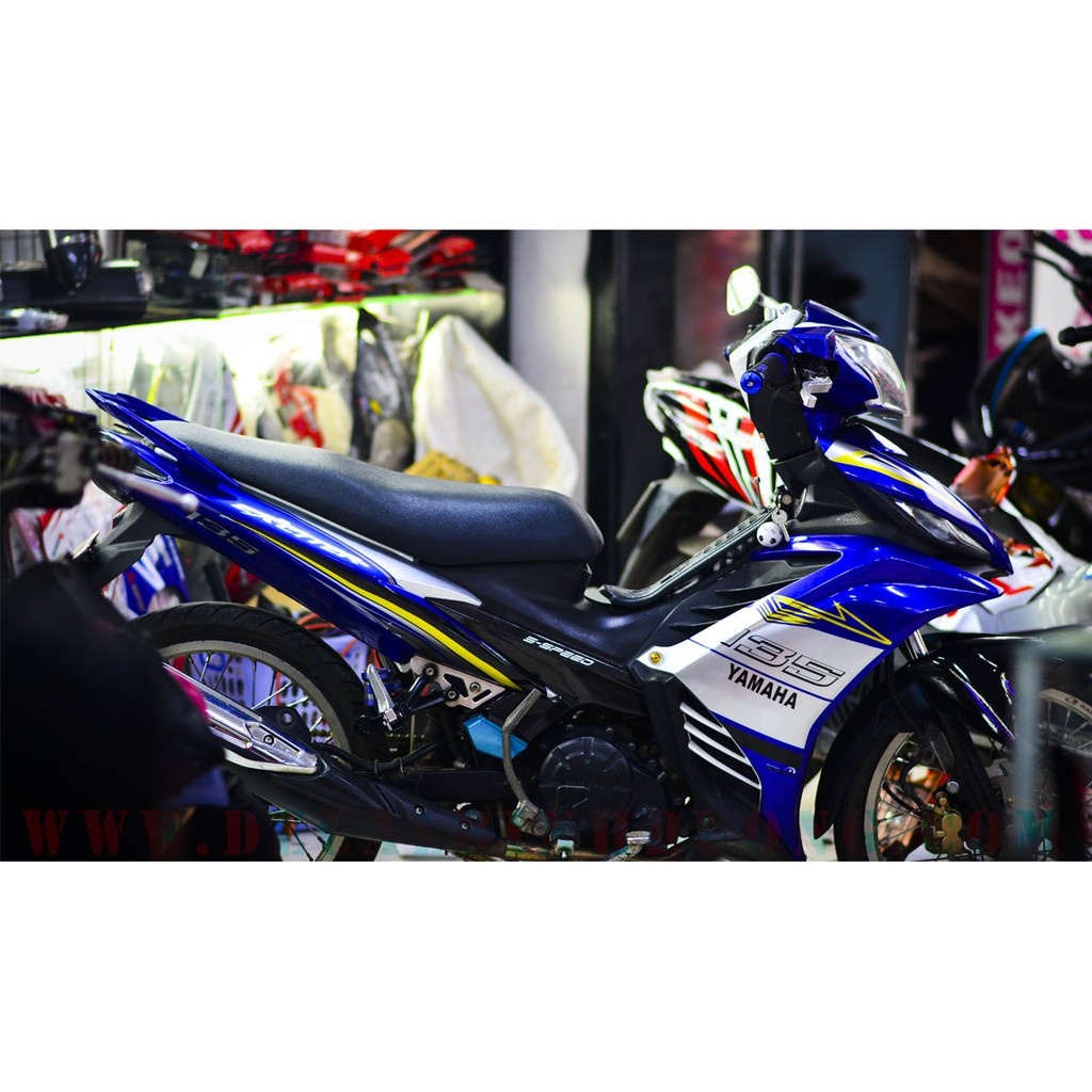 Tem trùm exciter 135 xanh trắng đẹp, độ team decal xe ex dán đời 2011-2014