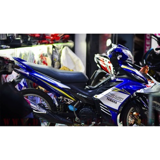Tem trùm exciter 135 xanh trắng đẹp, độ team decal xe ex dán đời 2011-2014