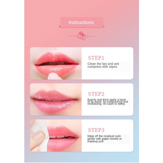 Mặt Nạ Ngủ Môi Bioaqua Strawberry Lips Mask