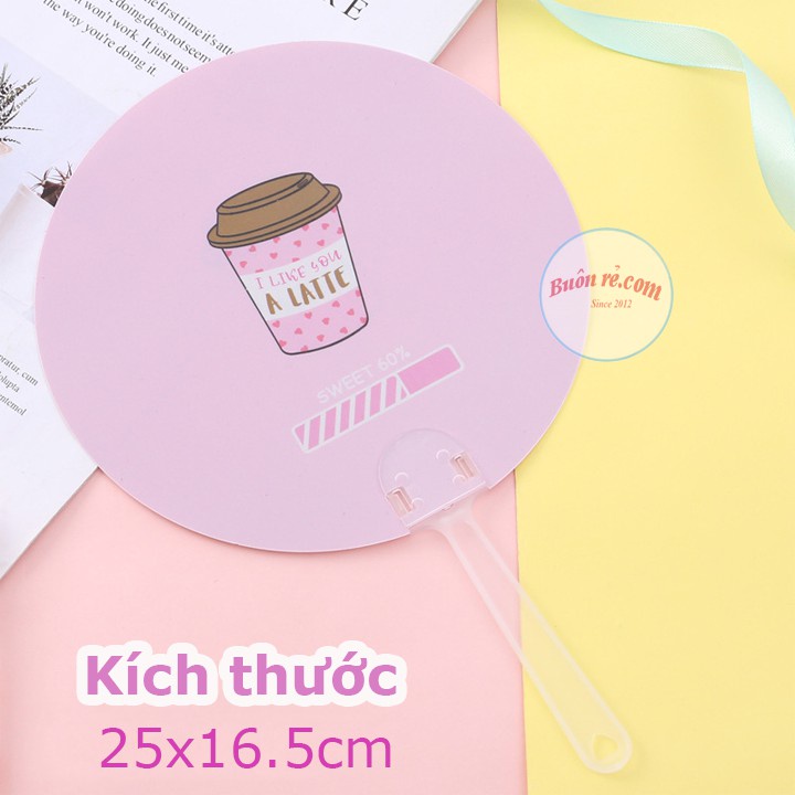Quạt cầm tay mini hình tròn hoạt hình bằng nhựa nhiều họa tiết cute, xua tan nắng hè –Buôn rẻ 01092