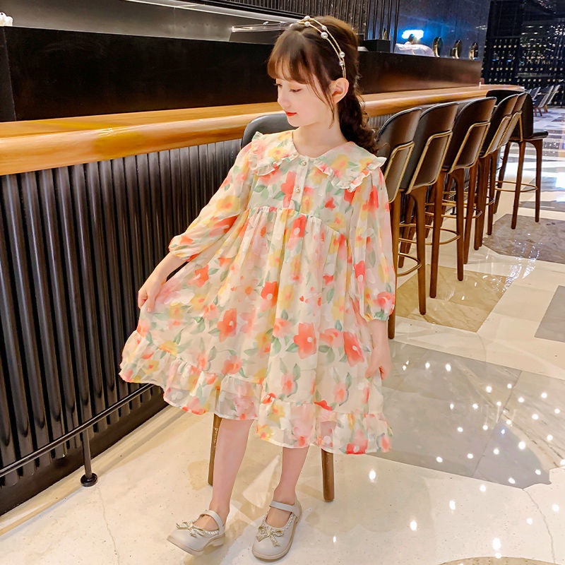 Đầm Chiffon Phong Cách Hàn Quốc Thời Trang Mới Dành Cho Bé Gái 2022