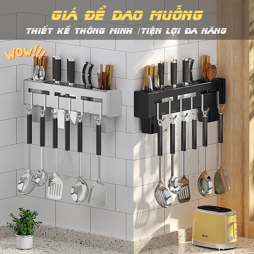 GIÁ để dao innox , giá để đồ nhà bếp đa chức năng gắn tường tiện lọi ATILA SHOP