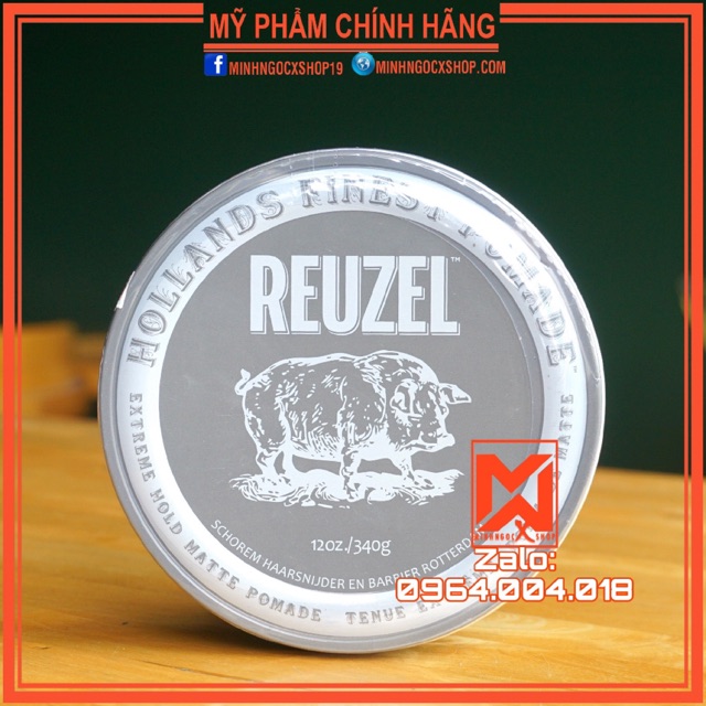 Sáp vuốt tóc Reuzel Extreme Hold Matte 340g-Pomade Reuzel Extreme Hold Matte 340g /12oz chính hãng