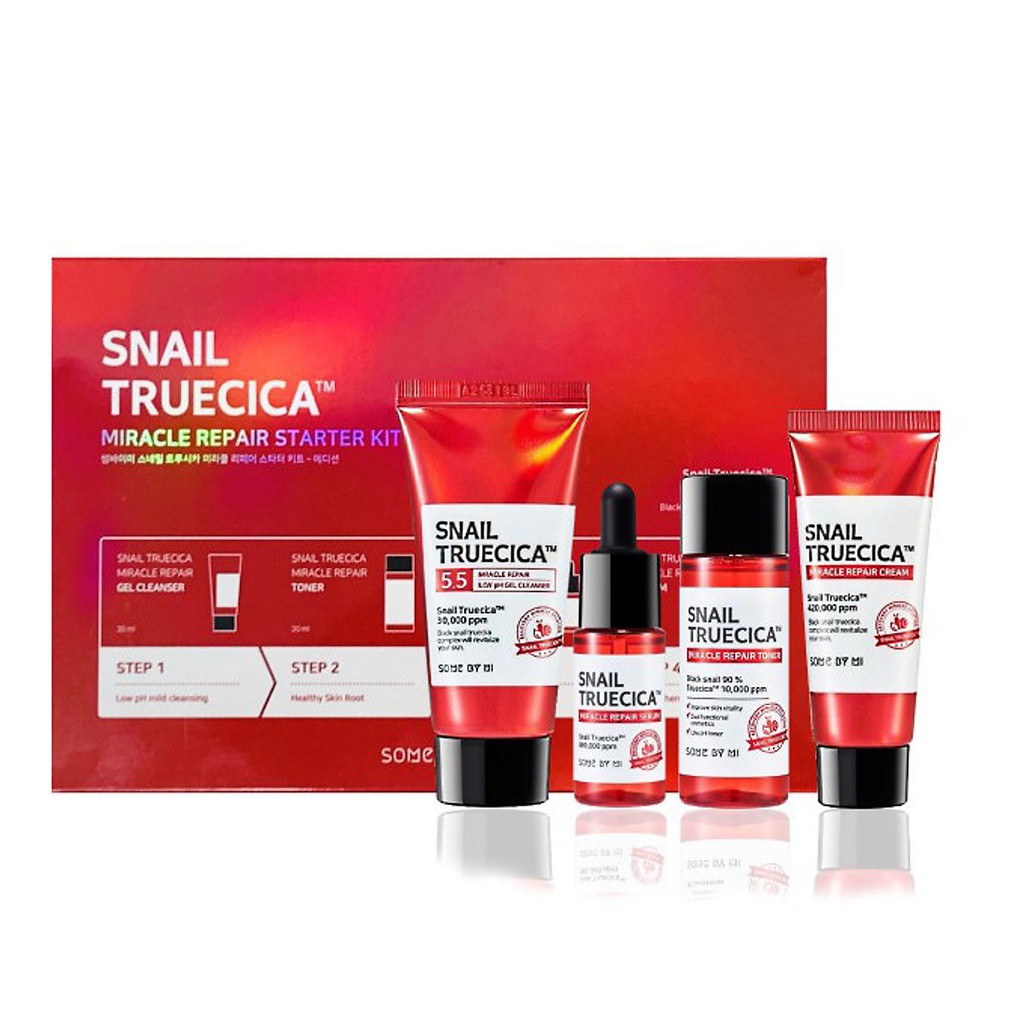 Set 4 Món Some By Mi SNAIL TRUECICA Miracle Repair Starter mini Kit