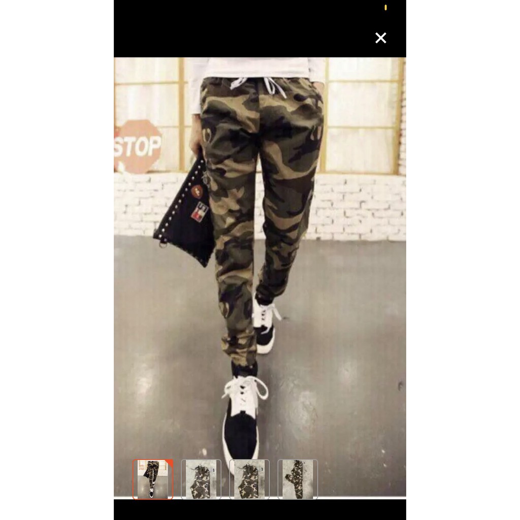 Quân lính jogger nữ đẹp kaki vải nhập ngoại