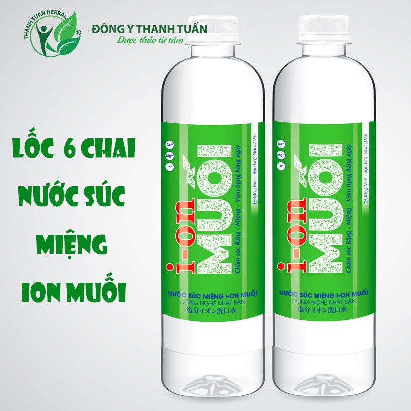 Lốc 6 Chai Nước Súc Miệng Ion Muối Hương Mint Bạc Hà/ Hương Biển 680ml