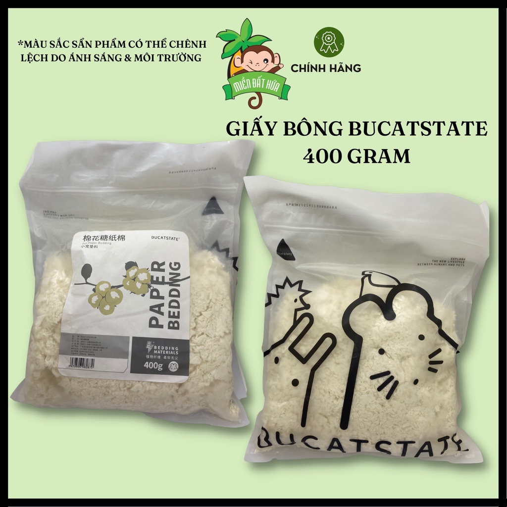 Lót chuồng Hamster - Giấy bông chính hãng Bucatstate đủ màu 400 gram cho hamster