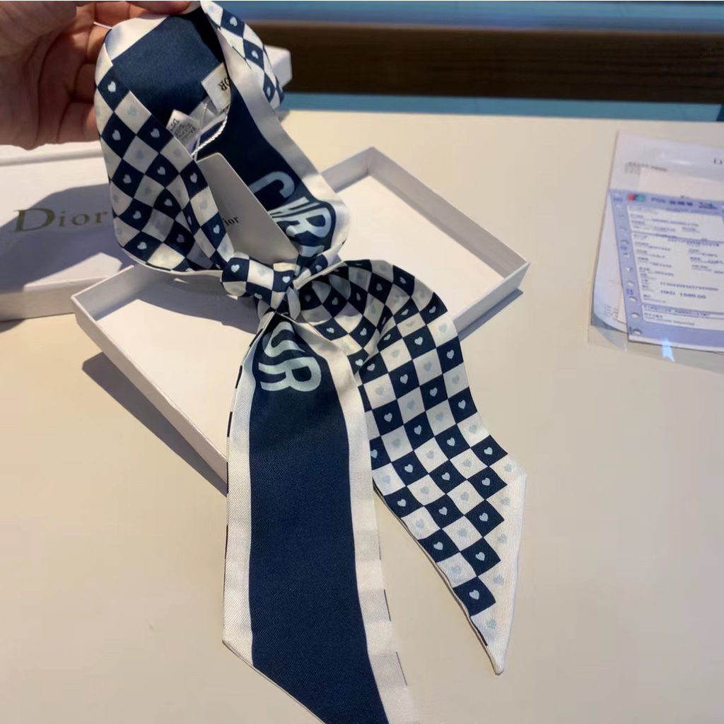 Khăn Quàng Cổ / Khăn Quàng Cổ / Túi Xách Bằng Lụa Họa Tiết Kẻ Sọc In Chữ Kiểu Cổ Điển Thời Trang 2022