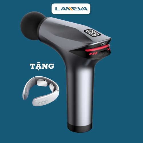 Máy massage cầm tay CAO CẤP toàn thân 8 cấp độ LANEVA L0018, Súng massage lưng cổ vai gáy, Tặng kèm massage cổ