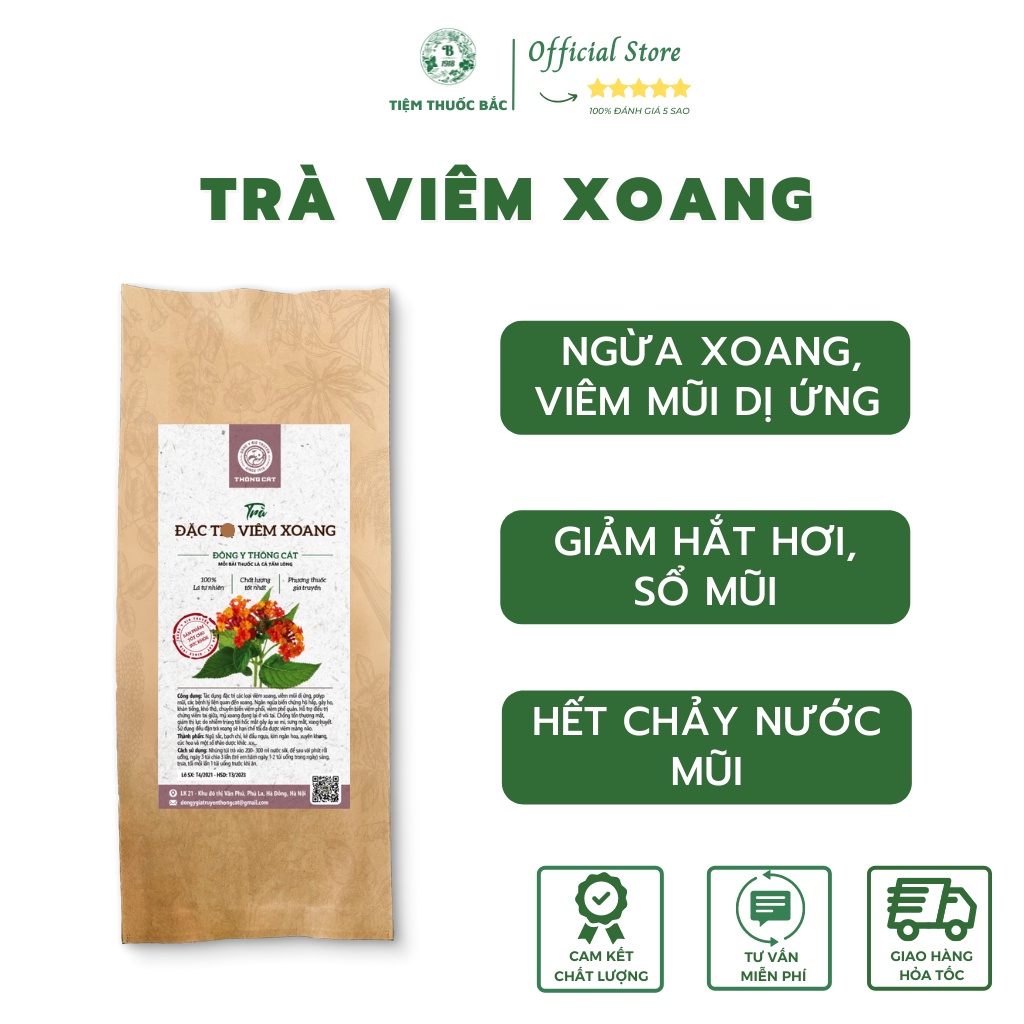 Trà túi lọc thông xoang tán hỗ trợ triệu chứng viêm xoang, viêm mũi dị ứng, nghẹt mũi - Trà thảo mộc Thông Cát