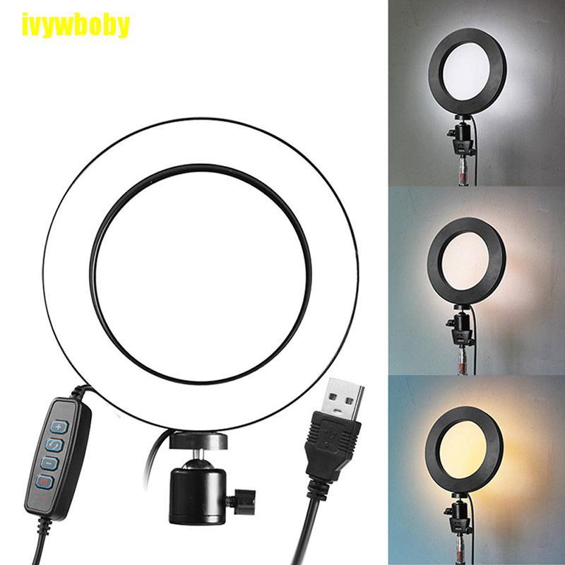 Đèn Led Tròn 6 "5500K Cổng Usb Có Thể Điều Chỉnh Độ Sáng Hỗ Trợ Quay Video Live Vbml Cho Điện Thoại