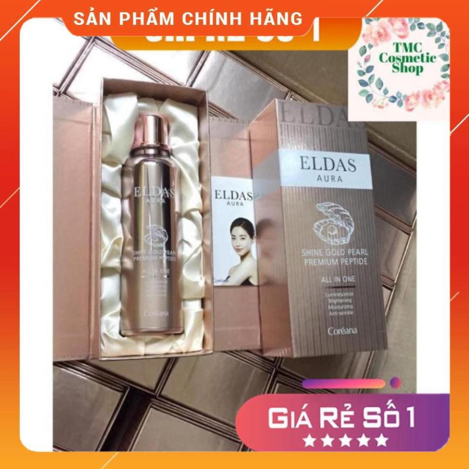 Serum tế bào gốc Eldas Aura Coreana Shine Gold Pearl Premium Peptide chai 100ml (shopmh59) (shopmh59)