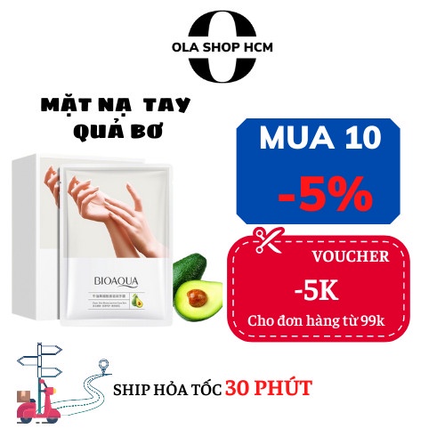 Mặt nạ dưỡng ẩm tay và chân tinh chất bơ BIOAQUA giúp da mịn màng trắng sáng dưỡng ẩm tẩy tế bào chết