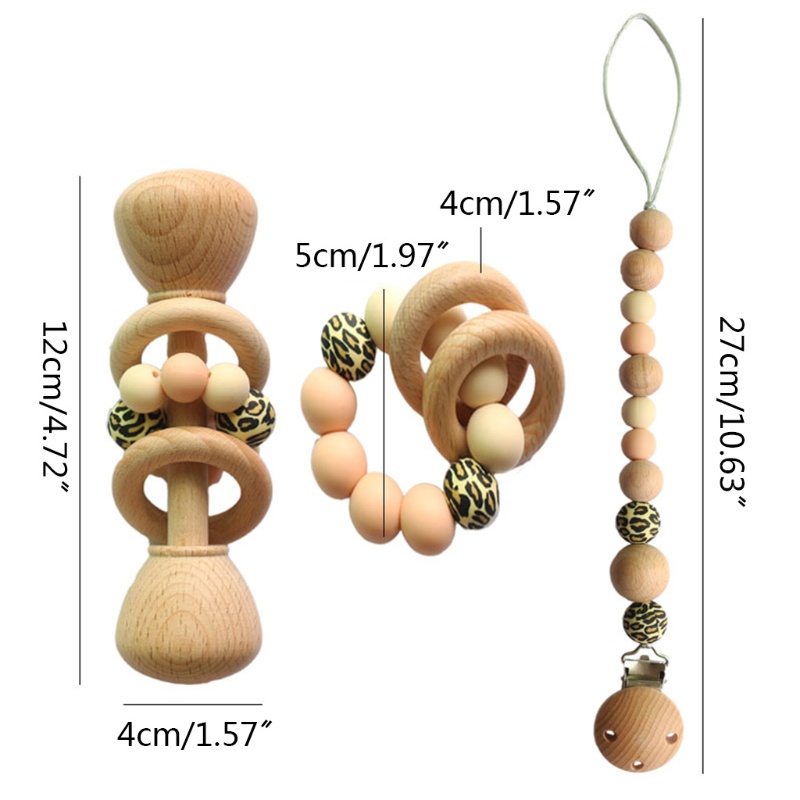 Set 3 Vòng Tay Kẹp Núm Vú Giả Ngậm Mọc Răng Cho Bé Sơ Sinh