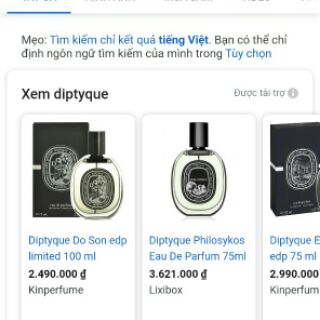 🎫Nước Hoa Diptyque DO SON🎊 ĐẸP LẮM AH !!!