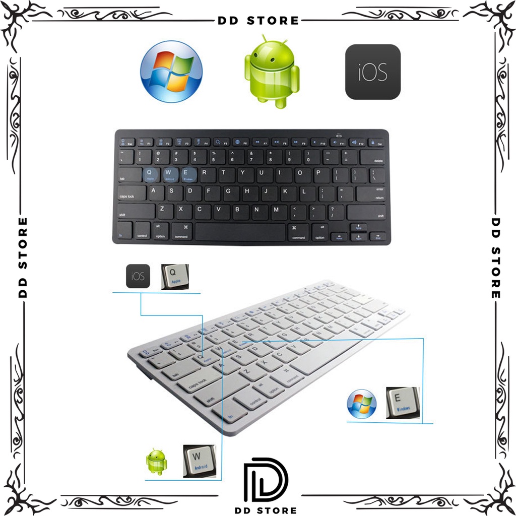 Bàn Phím Mini Bluetooth Không Dây KBM 102 Dùng Cho PC Laptop Macbook Ipad Tivi - Hàng chính hãng