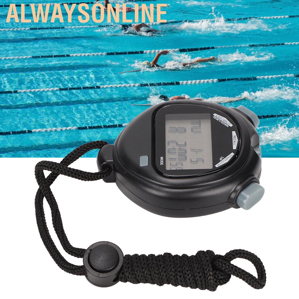 Alwaysonline Multifunctional Electronic Stopwatch Sport Timer Counter Running Black