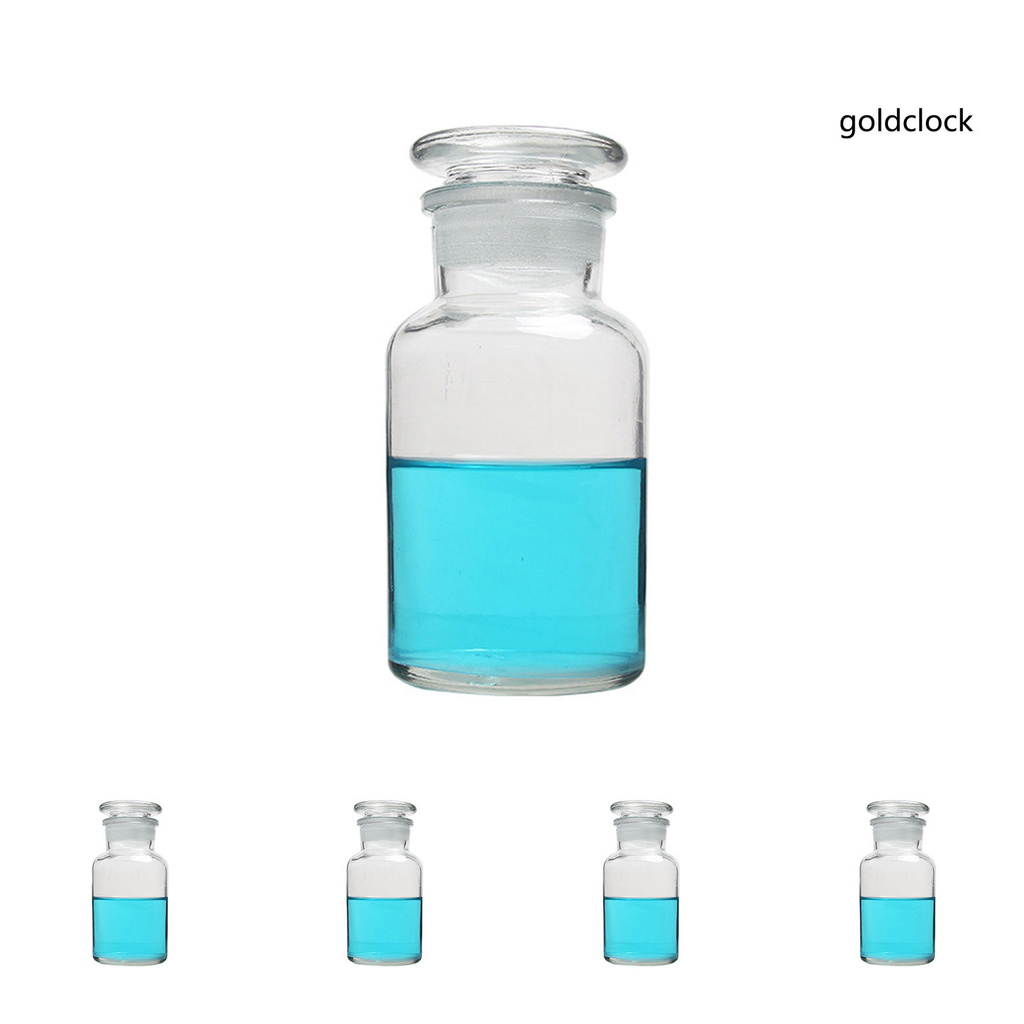 goldclock 30/60/125/250/500ml Transparent Wide-Mouth Storage Container Reagent Bottle