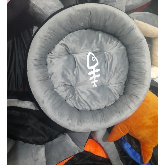 ổ nhà nệm sang trọng cho chó mèo xương cá tròn