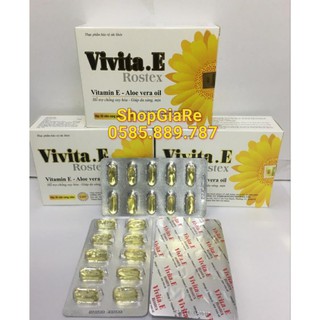 Viên uống Vivita. E bổ sung vitamin e cho da, hoa cúc,(100mg) kèm tinh chất nha đam, đẹp da, sáng da mờ thâm