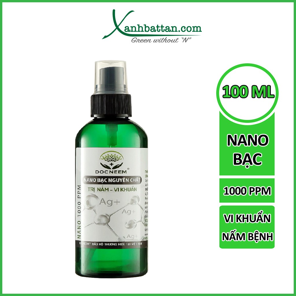 Nano bạc trị nấm bệnh, vi khuẩn cho hoa hồng, phong lan DOCNEEM 100 ml