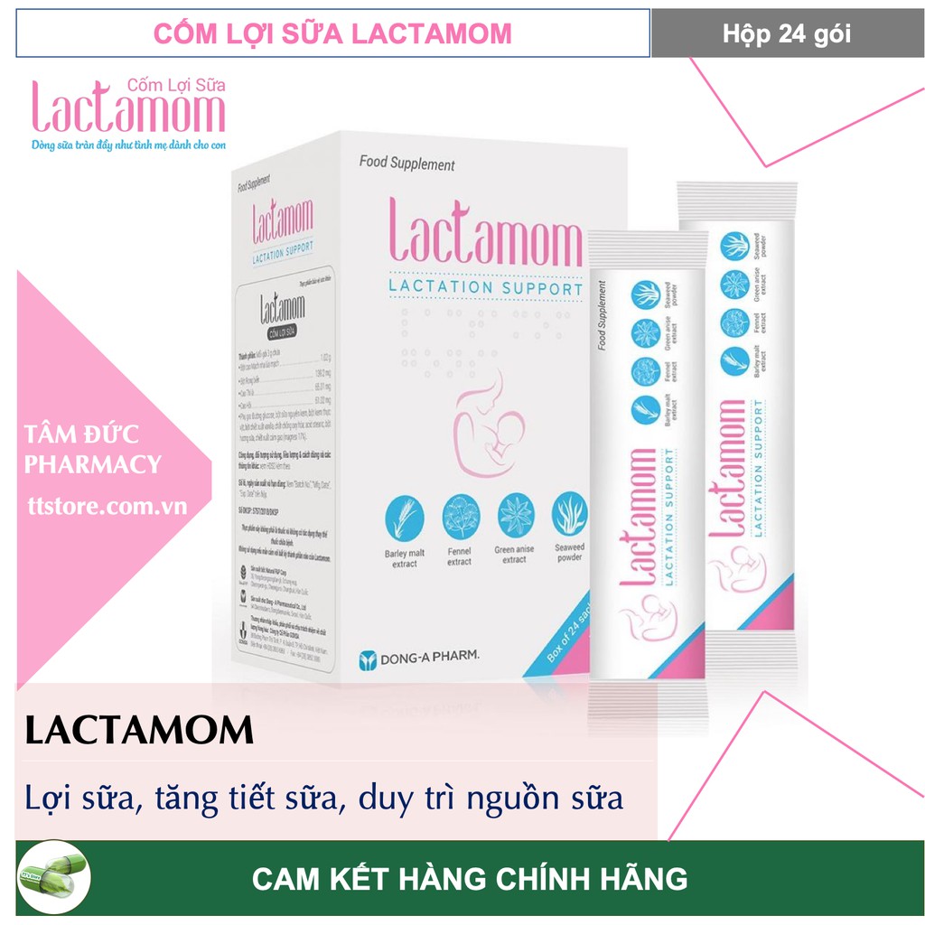 [Date mới nhất] Cốm lợi sữa LACTAMOM (Hộp 24 gói) - Tuôn trào dòng sữa mẹ [lactomom / lactamum / lactomum]