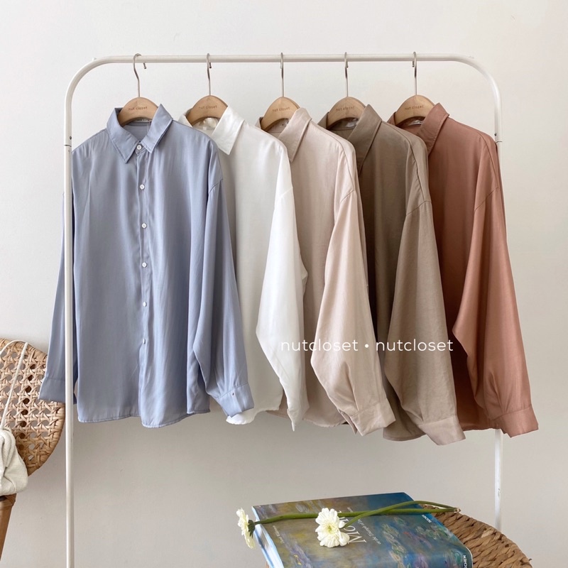 Áo sơ mi trơn thô mềm (6046) _ A0486