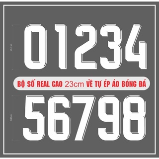 Số Áo Bóng Đá - in áo thể thao - Decal in áo đá Banh (MÀU TRẮNG - FONT REAL MADRID)