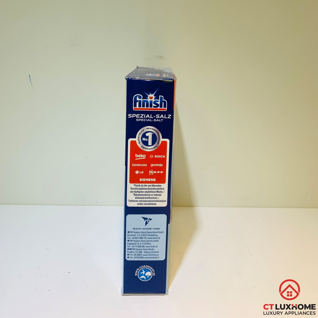 Muối rửa chén bát Finish 1,2kg  giúp làm mềm nước, loại bỏ tạp chất trong nước, kết tủa trong máy rửa bát