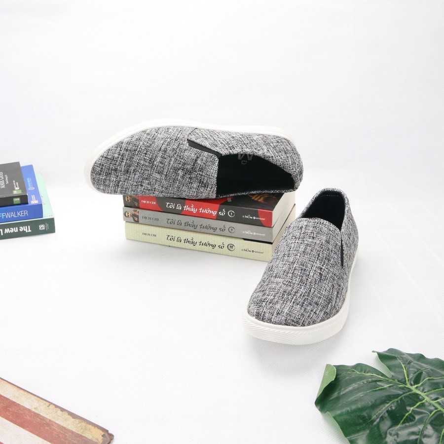Giày lười vải nam màu xám [FREESHIP] HN216 shop Hân Nhi chuyên giày công sở nam | BigBuy360 - bigbuy360.vn