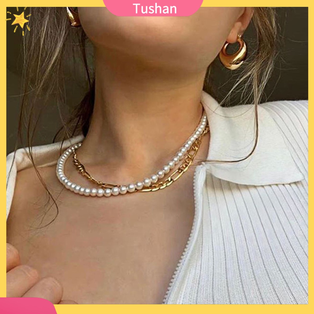 vòng cổ Đính Ngọc Trai Giả Thời Trang Cho Nữ