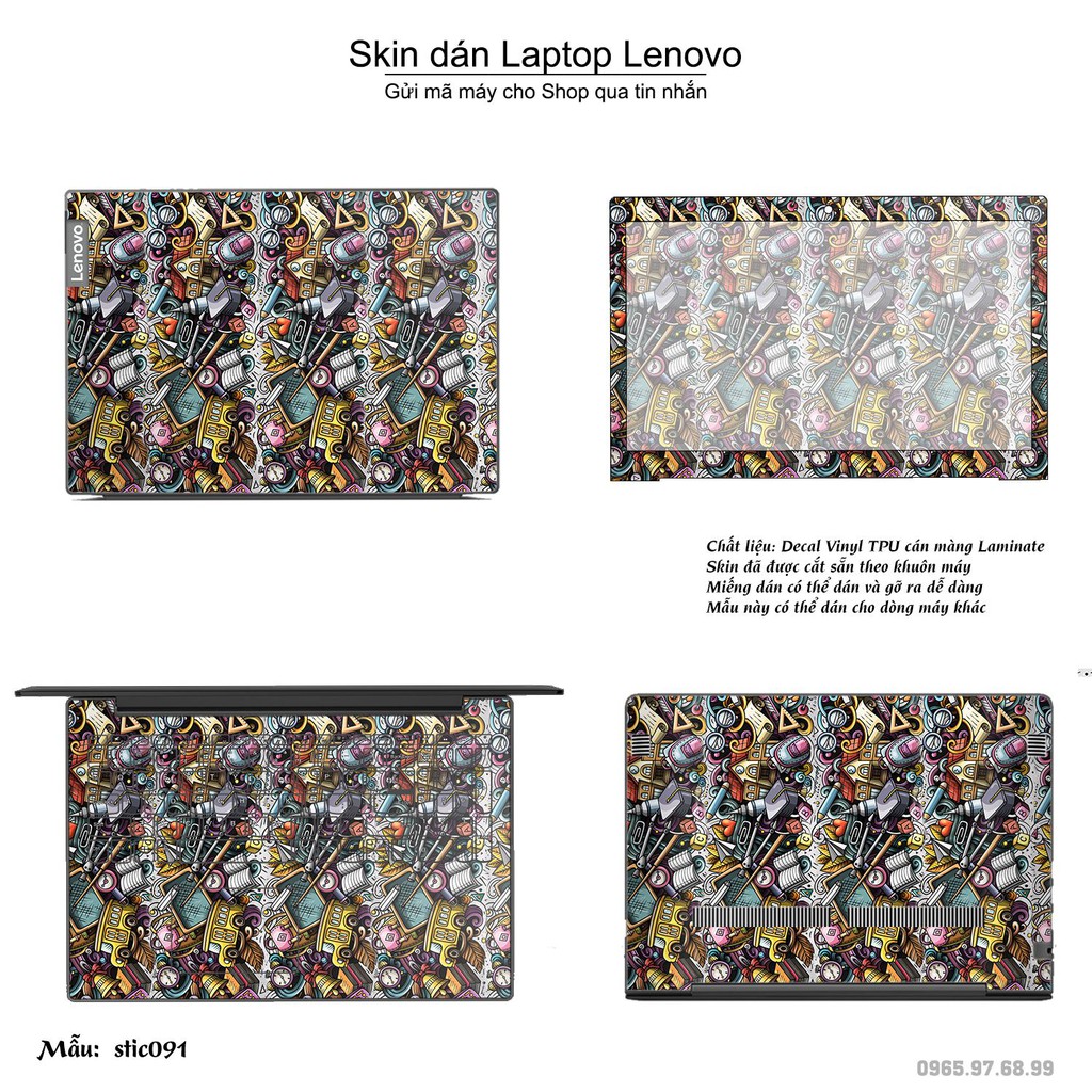 Skin dán Laptop Lenovo in hình Hoa văn sticker nhiều mẫu 15 (inbox mã máy cho Shop)