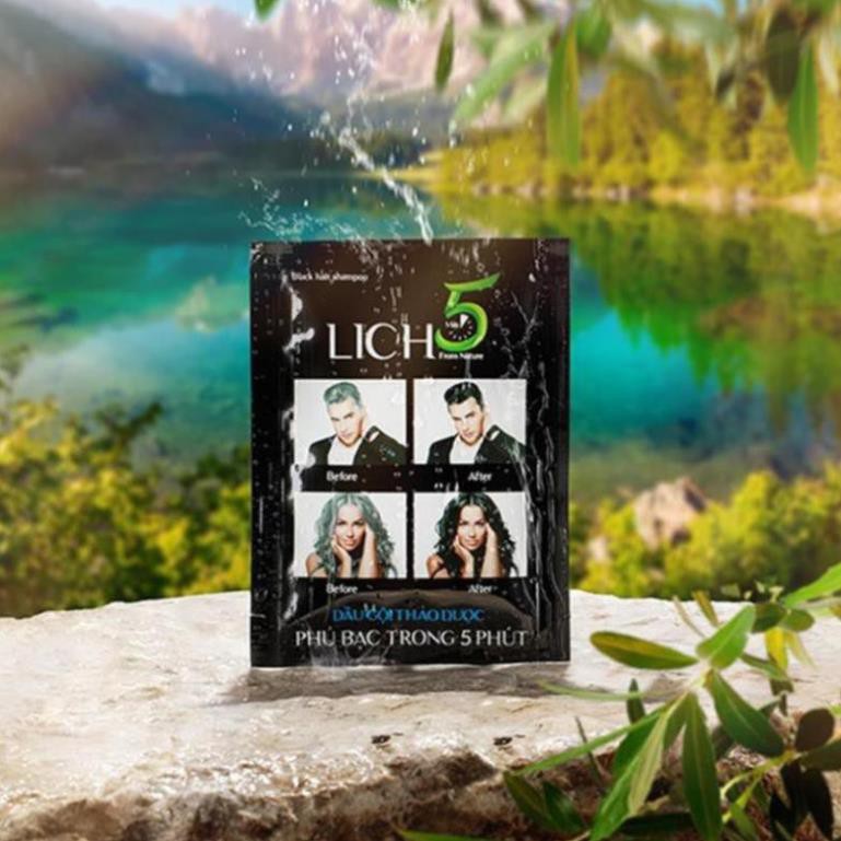 Dầu Gội Thảo Dược Đen Tóc Lich5 Hộp 10 gói | BigBuy360 - bigbuy360.vn