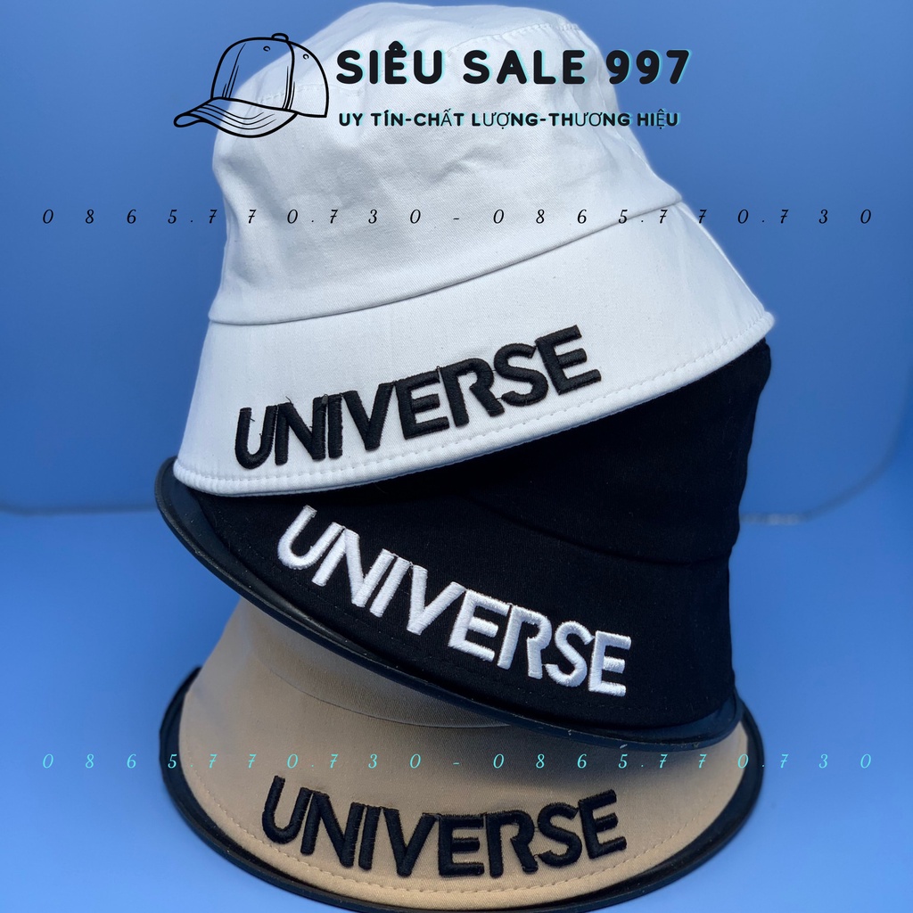 NÓN BUCKET CỤP THÊU VÀNH UNIVERS THỜI TRANG NAM NỮ CAO CẤP PHONG CÁCH HÀN QUỐC