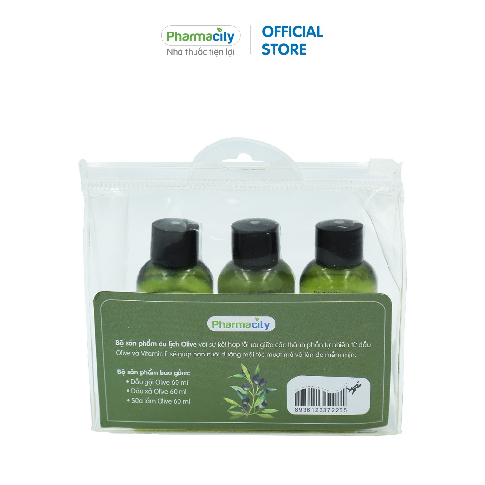 Bộ sản phẩm du lịch Pharmacity Olive Oil, Argan Oil (3 chai x 60ml)