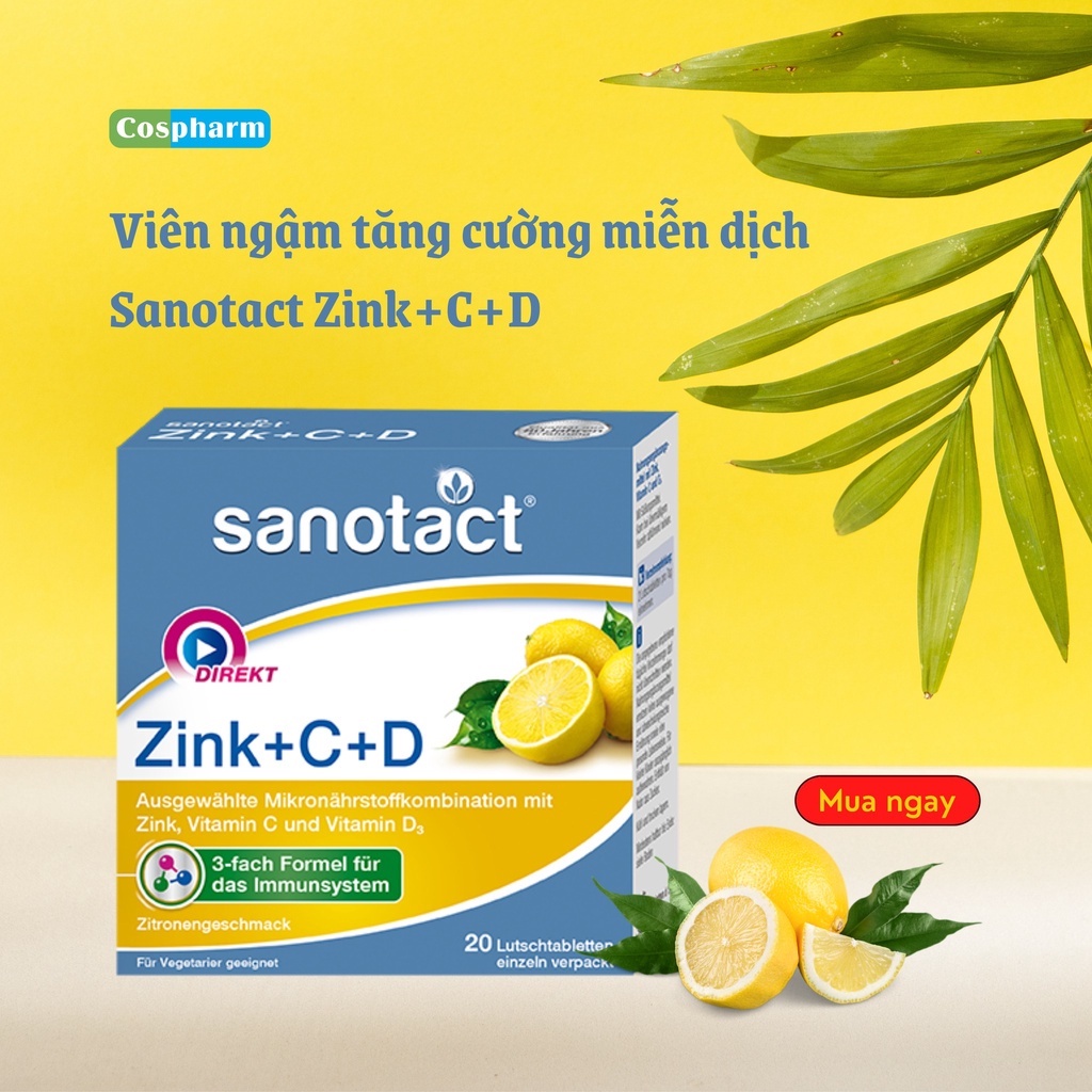 VIÊN NGẬM TĂNG CƯỜNG MIỄN DỊCH - SANOTACT ZINK+C+D