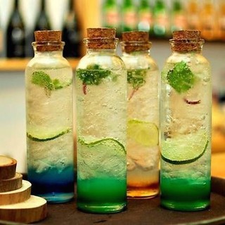 Chai lọ thủy tinh trụ tròn đựng nước ép, sinh tố, trà sữa... 350ml