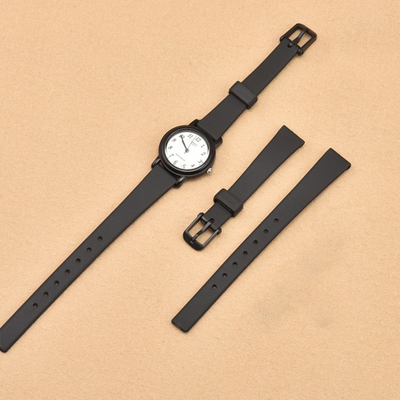 Dây đeo cao su màu đen chống nước cho đồng hồ thông minh Casio LQ LQ-139 130/140 12mm