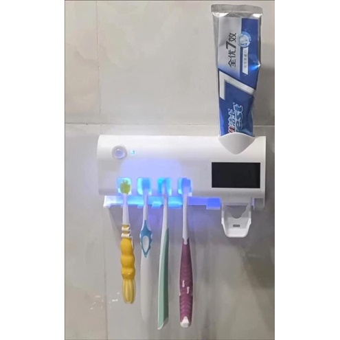 Máy Diệt Khuẩn Bàn Chải Đánh Răng, Giá Treo Bàn Chải Nhả Kem Thông Minh, Tia UV Diệt Khuẩn 99,9% công nghệ Hàn Quốc