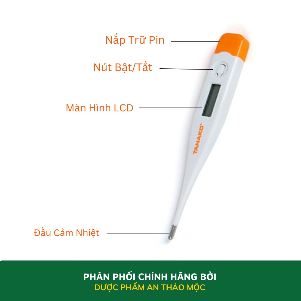 Nhiệt kế điện tử TANAPHAR TANAKO độ nhạy cao kết quả nhanh chính xác với bộ phận đo nhiệt không chứa thủy ngân an toàn