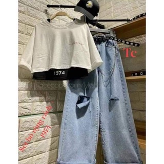 set quần baggy crotop 1974